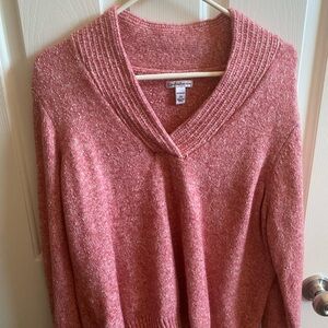 croft & barrow Pink Cowl Neck Sweater